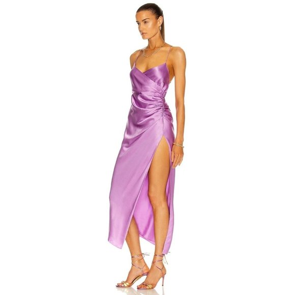 The Sei Strappy Gathered Dress in Lilac Purple 2 New Womens Maxi Long Dress - Picture 4 of 16